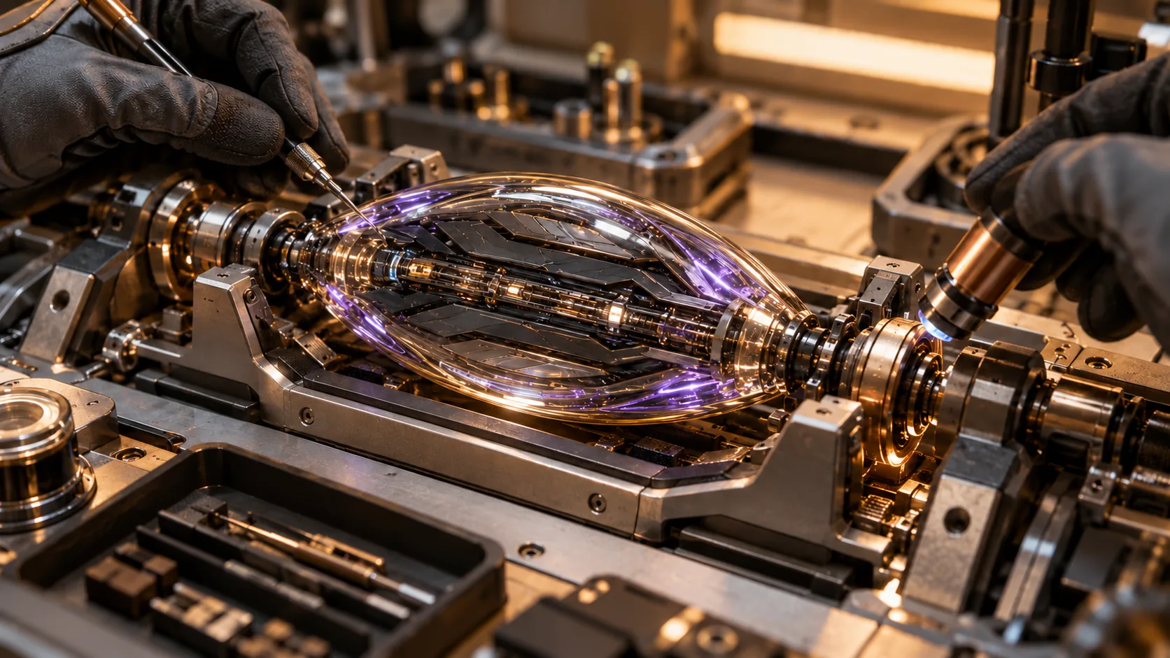 Kalibrierung eines kompakten Licht-Graphen-Matrix-Kerns in einer geschützten Halterung